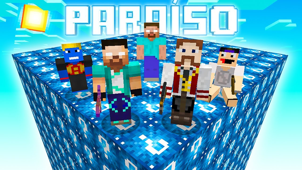 CUBÃO DE LUCKY BLOCK de PARAÍSO no MINECRAFT com REZENDE , LUIZ e AFREIM
