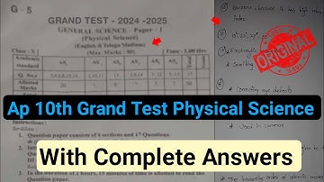 💯real Ap 10th class grand test physical science question paper 2025|10th physics grand test answers