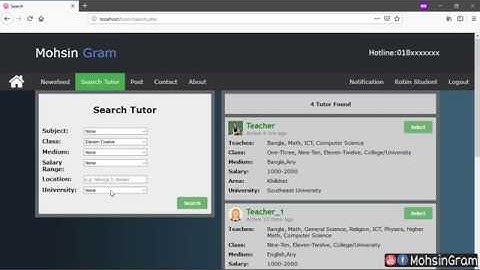 PHP Online Tutor System Full Project with MySQLi, HTML, CSS
