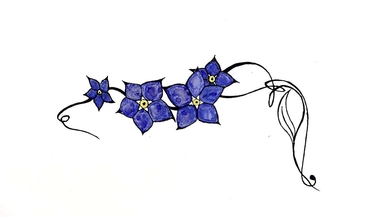 Тату незабудка эскизы