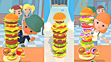 Burger Rush 🍔🍟Walkthrough Gameplay Max Levels (11 - 12) Android, iOS