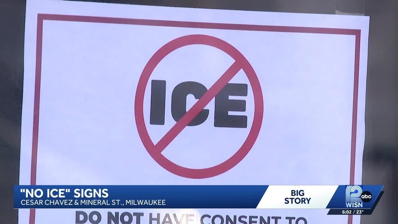 'No ICE' signs spread across Milwaukee as concerns grow