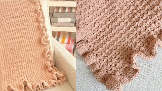 Crochet Cozy Ruffles Lap Blanket 