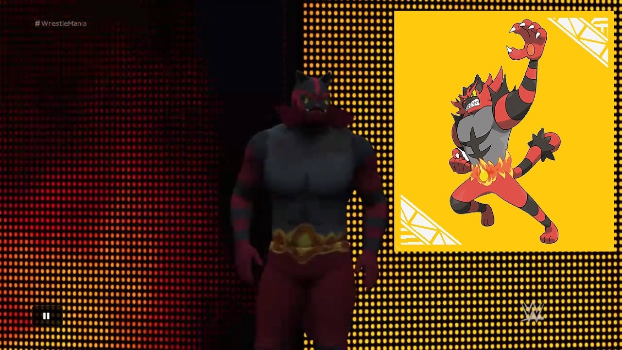 Alexis Lennox the Girl of Drawings WWE 2K17 - INCINEROAR Entrance ( Pokemon Sun & Moon )