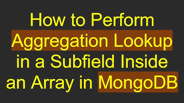 How to Perform Aggregation Lookup in a Subfield Inside an Array in MongoDB