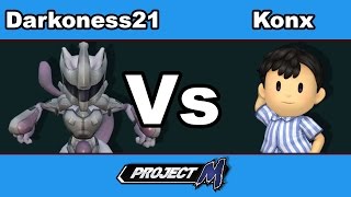 Project M Netplay: Darkoness21 (Mewtwo) vs Konx (Ness, Snake, G&W, Cpt.Falcon)