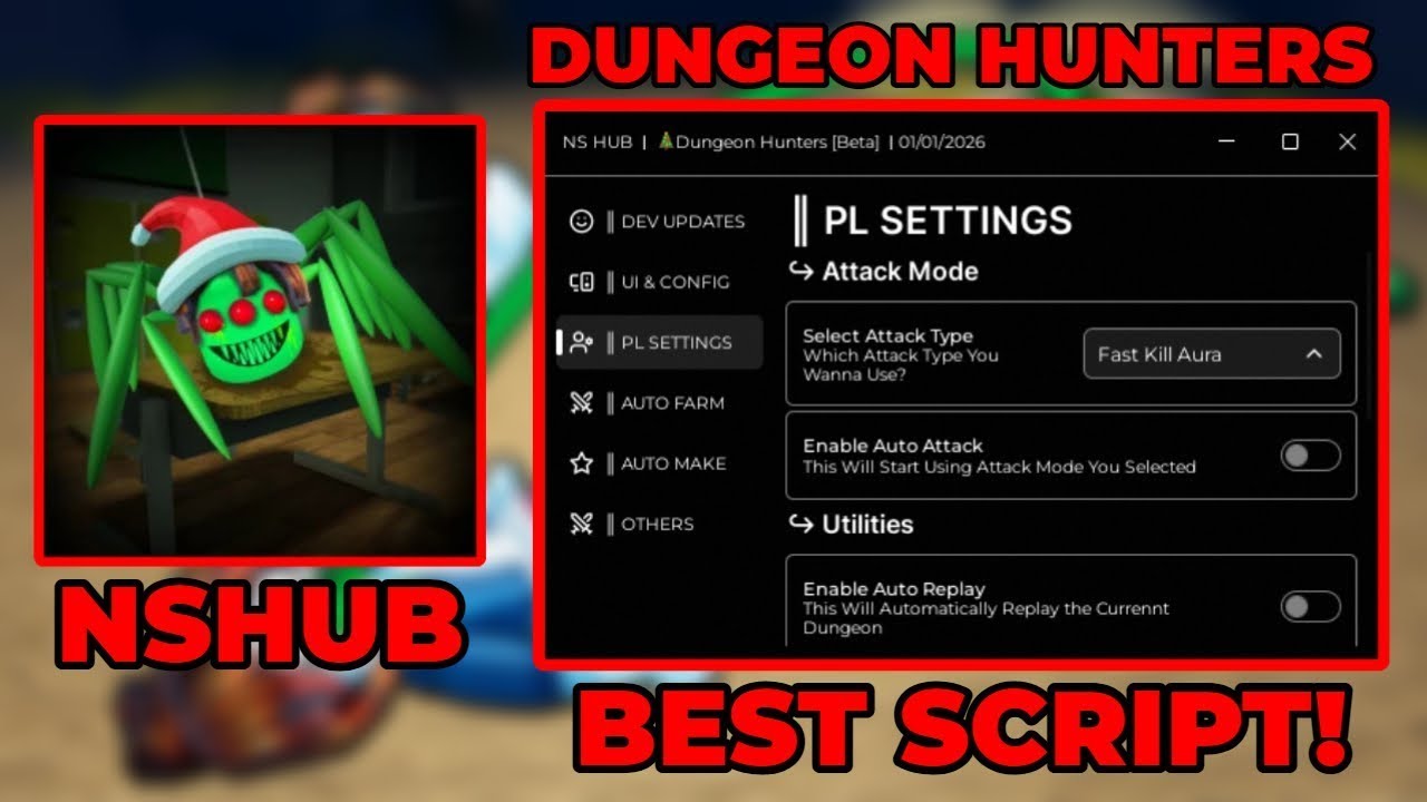 Скрипт для Dungeon Hunters | Быстрый автоматический фарм подземелий, быстрая аура убийства, автом...