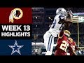 Redskins vs. Cowboys | NFL Week 13 Game Highlights