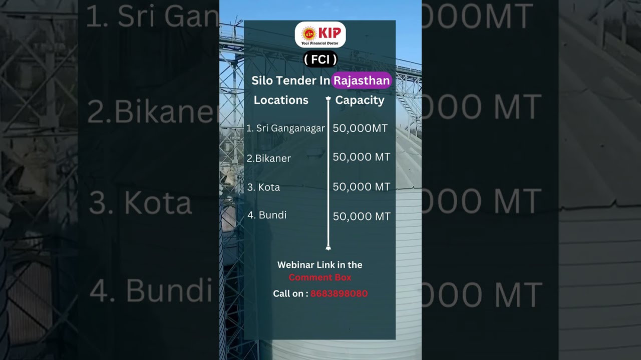 Silo Tender In Rajasthan | Silo Warehouse tender | Subsidy on Silo Tender| Subsidy Updates 