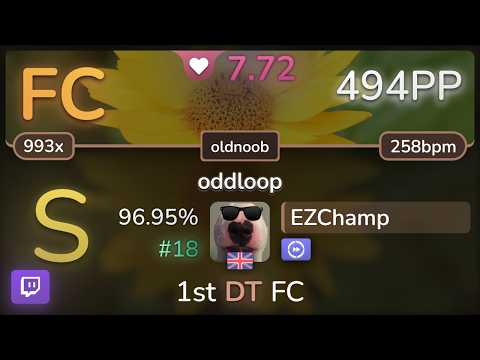 🔴 EZChamp | Frederic - oddloop [oldnoob] +DT 96.95% FC #18 | 494pp - osu!
