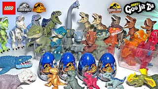 LEGO & GOO JIT ZU Jurassic World Dinosaurs! Indominus Rex, Indoraptor, T-Rex, Giganotosaurus, Raptor