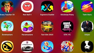 HitmanSniper,Scary Teacher 3D,Red Ball 4,Supreme Duelist Stickman,StickmanParty,TankStars,Bowmasters screenshot 5