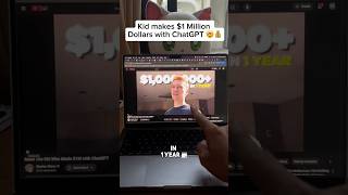 Kid made $1 Million dollars with ChatGPT💰 #ai #artificialintelligence 🎥 via @starter_story Profile