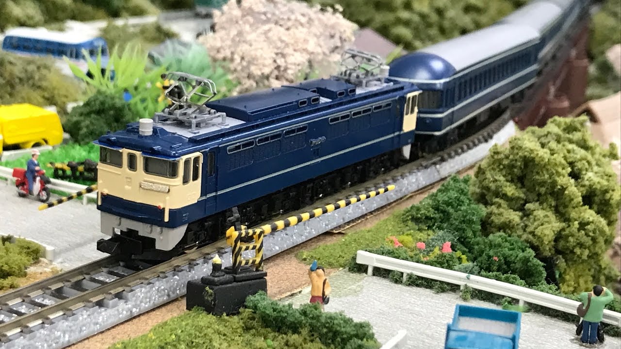 EF65ブルートレイン ジオラマ走行 所沢電鉄3番線（ローカル線） - YouTube