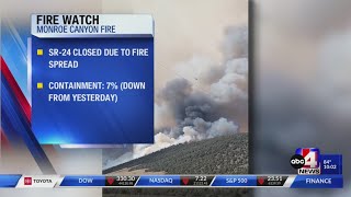 FIRE WATCH: SR-24 closes due to Monroe Canyon Fire