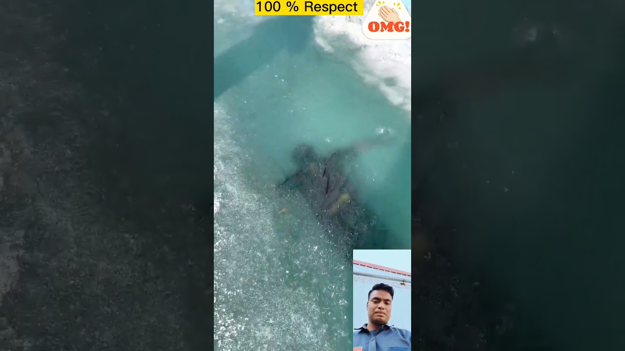 Amazing Man swim in Extreme cold water wooglobe 