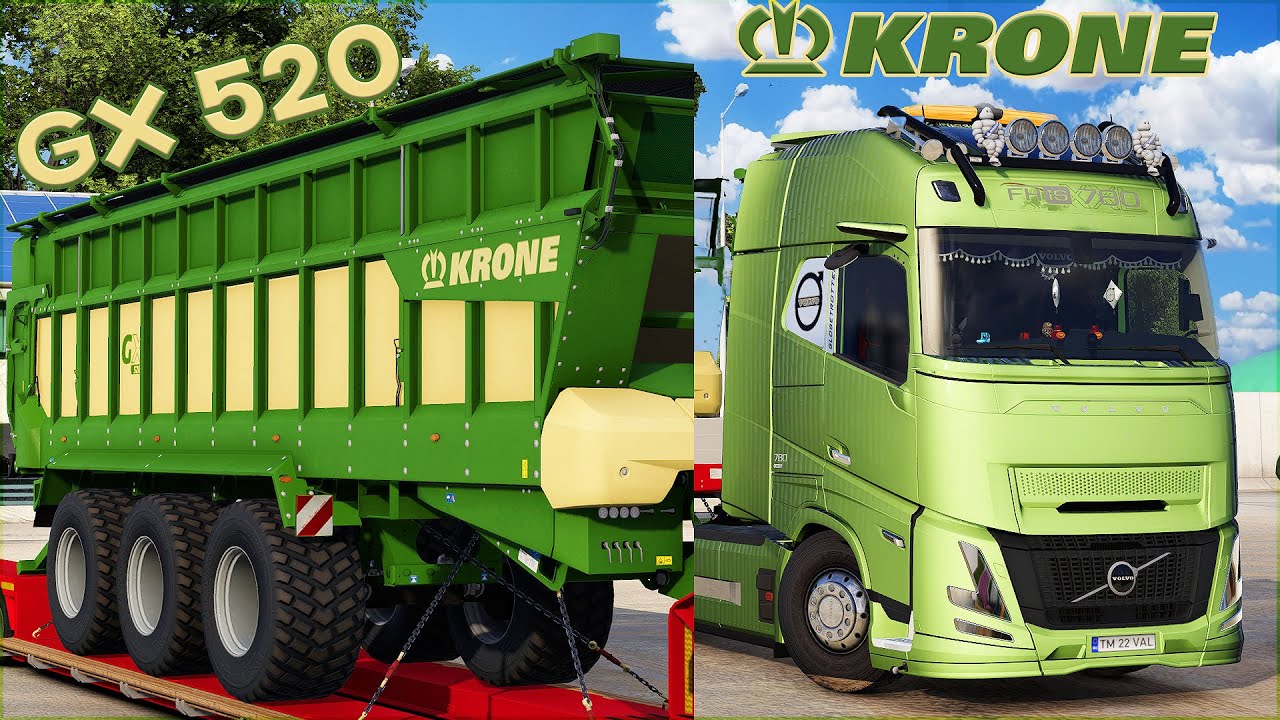 Euro Truck Simulator 2: KRONE Agriculture Equipment = Wagon - Krone GX 520