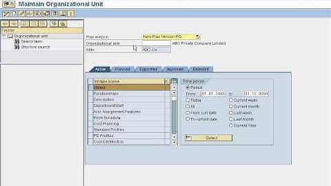 SAP Training : SAP HCM OM_PLAN VERSION CREATION