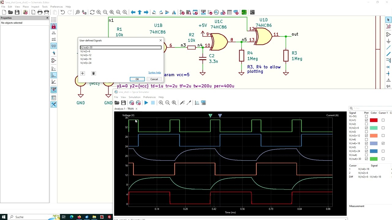 Ngspice in KiCad 8: mixed signal simulation (analog + digital)