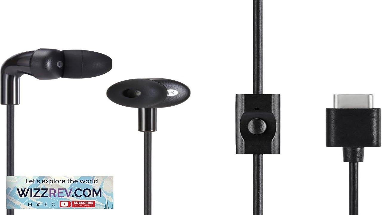 Amazon Basics Wired Earbuds with Microphone In Ear Headphones USB C 4.2 ft