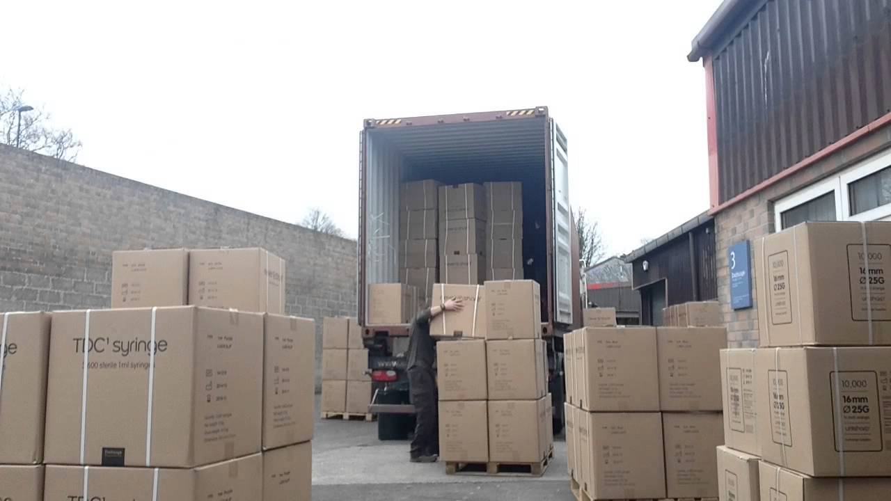 Container unloading at Exchange Supplies YouTube
