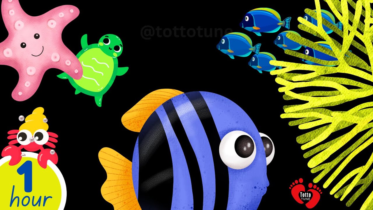 Friendly Sea Animals Baby Sensory | High Contrast Animation & Calming Music for Visual Stimulation