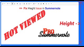 Fix summernote  editor Height , min-Hight , max height