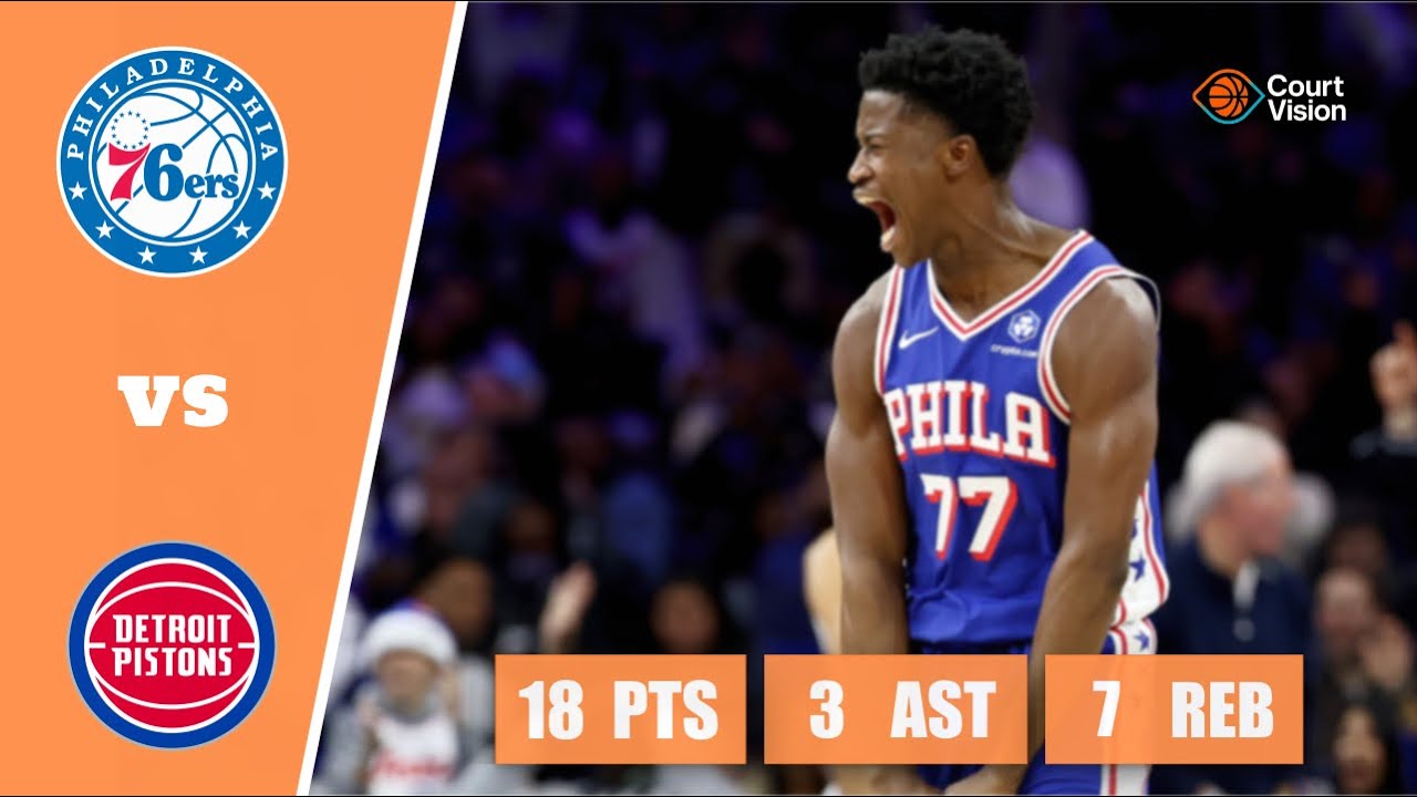 VJ Edgecombe - 18 Points, 3 Assists, 7 Rebounds vs Pistons - 2025-26 Regular Season