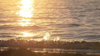 Dramatic Sunset: Breaking Waves on the Beach 🌊 | Captivating Coastal Beauty