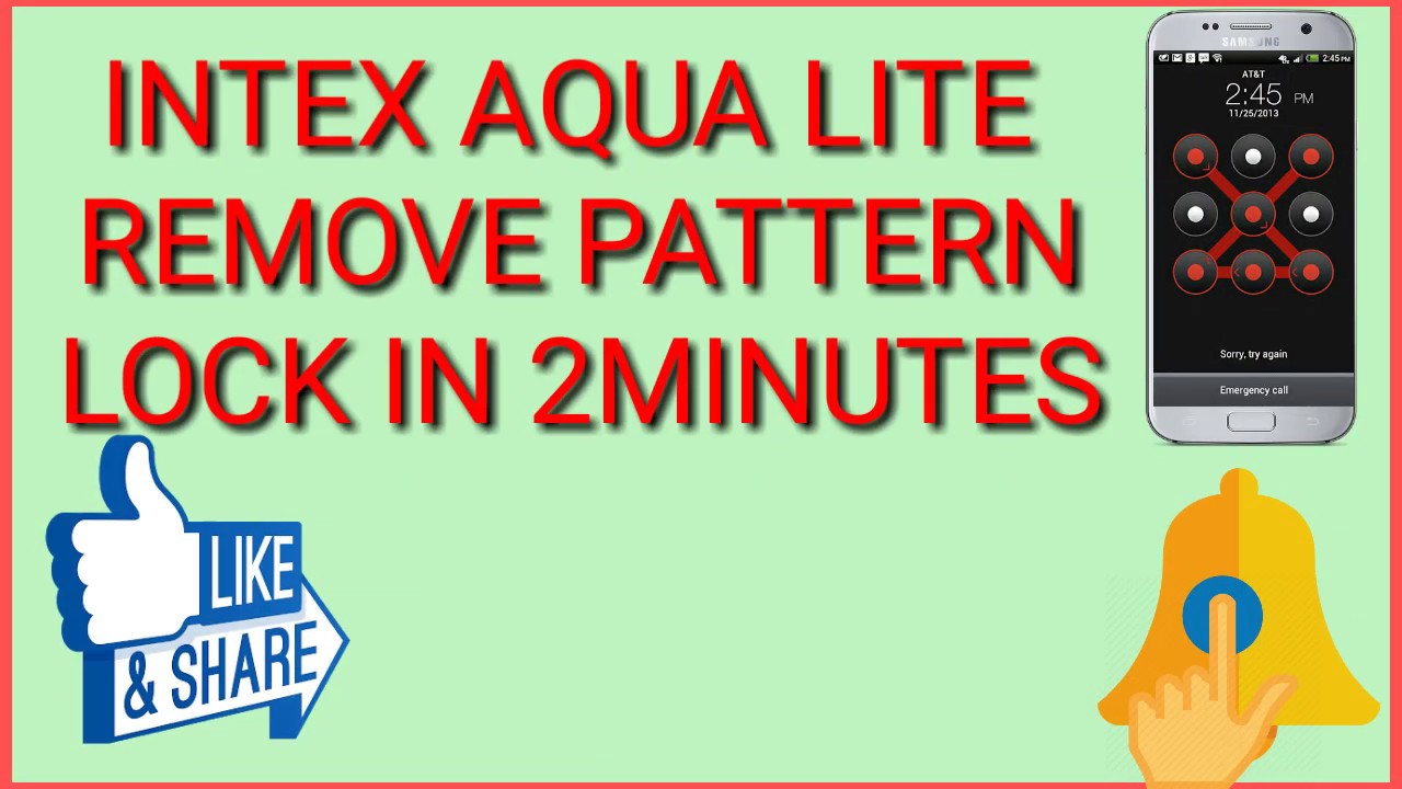 INTEX AQUA LITE REMOVE PATTERN LOCK JUST 1 MINUTE