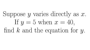 Introduction to Direct Variation