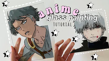ANIME GLASS PAINTING tutorial || paint with me - levi from aot
