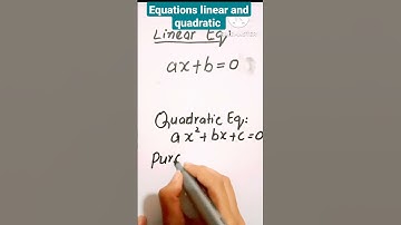 linear and quadratic equation