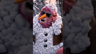 THE DUDE VS THE SNOWMAN! ☃️👣 #stillnothome #thedude #bigfoot #shorts #comedy"