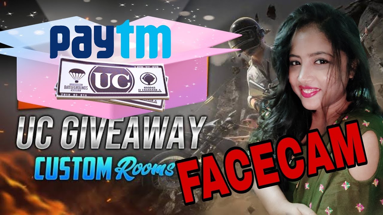 FaceCam With PAYTM CASH & UC GIVEAWAYS || BGMI LIVE CUSTOM ROOMS || Girl Gamer
