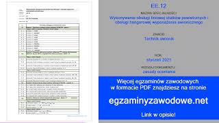 Egzamin Zawodowy Zasady Oceniania Ee.12, Styczeń 2021