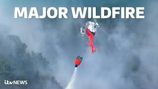 Watch LIVE aerial footage of major wildfire on Suffolk coast