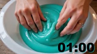 ⏳ 1-MINUTE TIMER with BLUE SLIME 💙 | Satisfying Visual Relaxation (ASMR) ✨