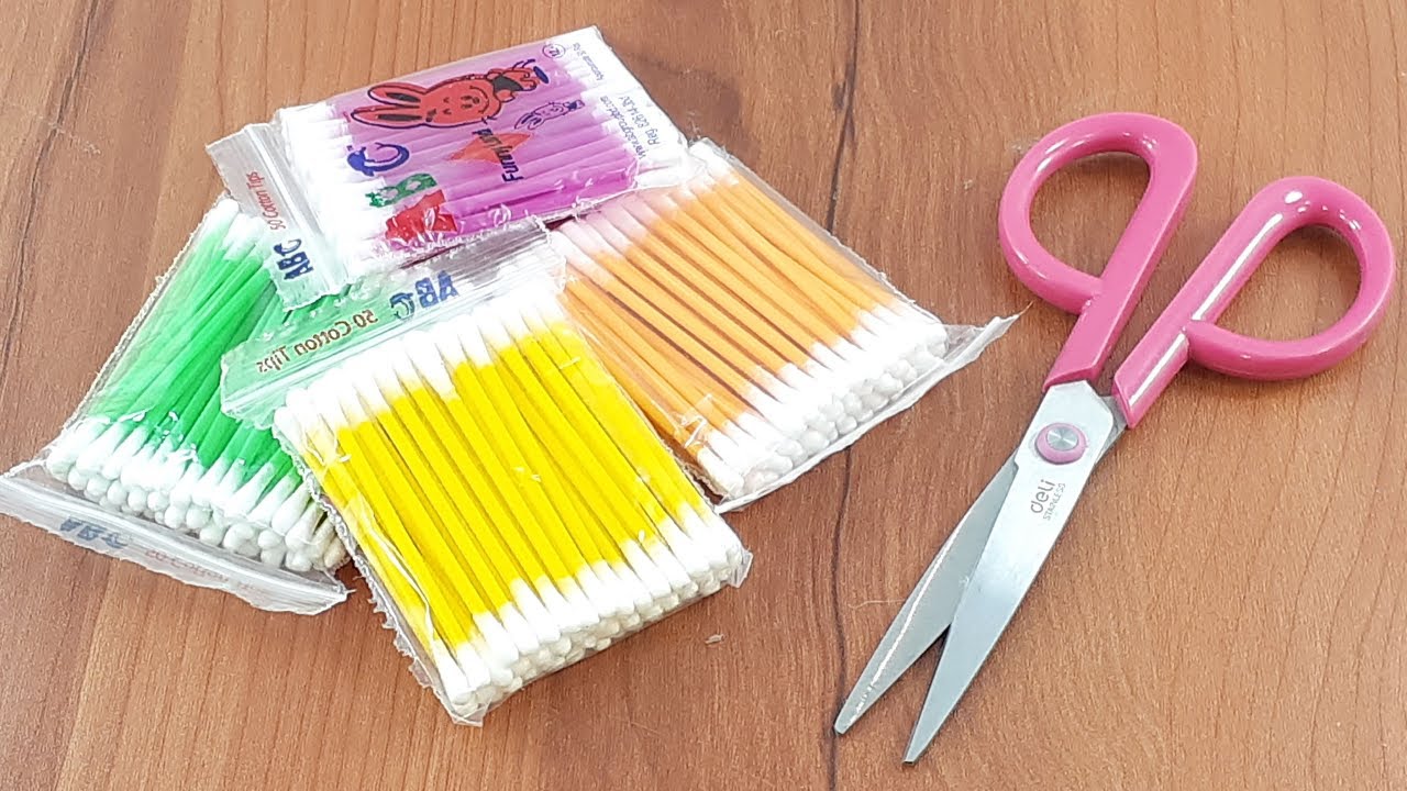 Awesome decorating idea with cotton buds Best craft idea DIY arts