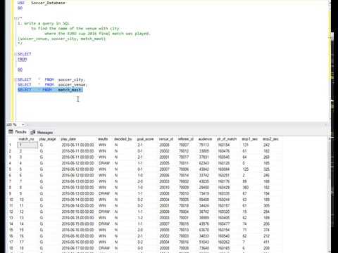 1 - Soccer Database Queries based on Joins