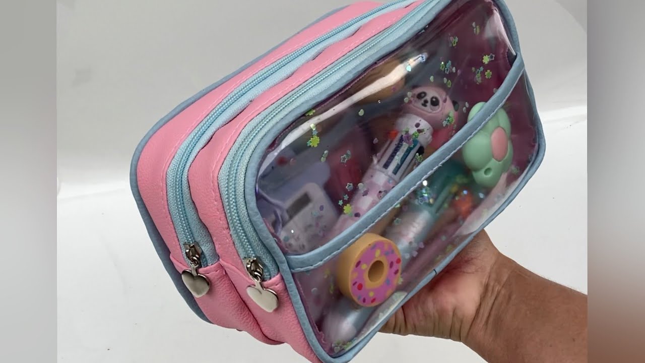 Estojo visor com 2 divisórias @Sandrinha Atelie