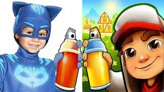 Subway Surfers SPIKE vs PJ MASKS Hero Run Gameplay HD screenshot 4