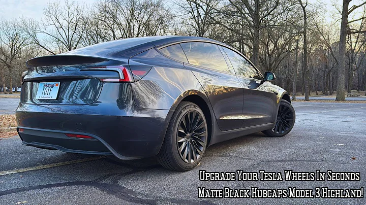 18” Matte Black Hubcaps for Tesla Model 3 Highland | Easy Install & Durable Wheel Covers