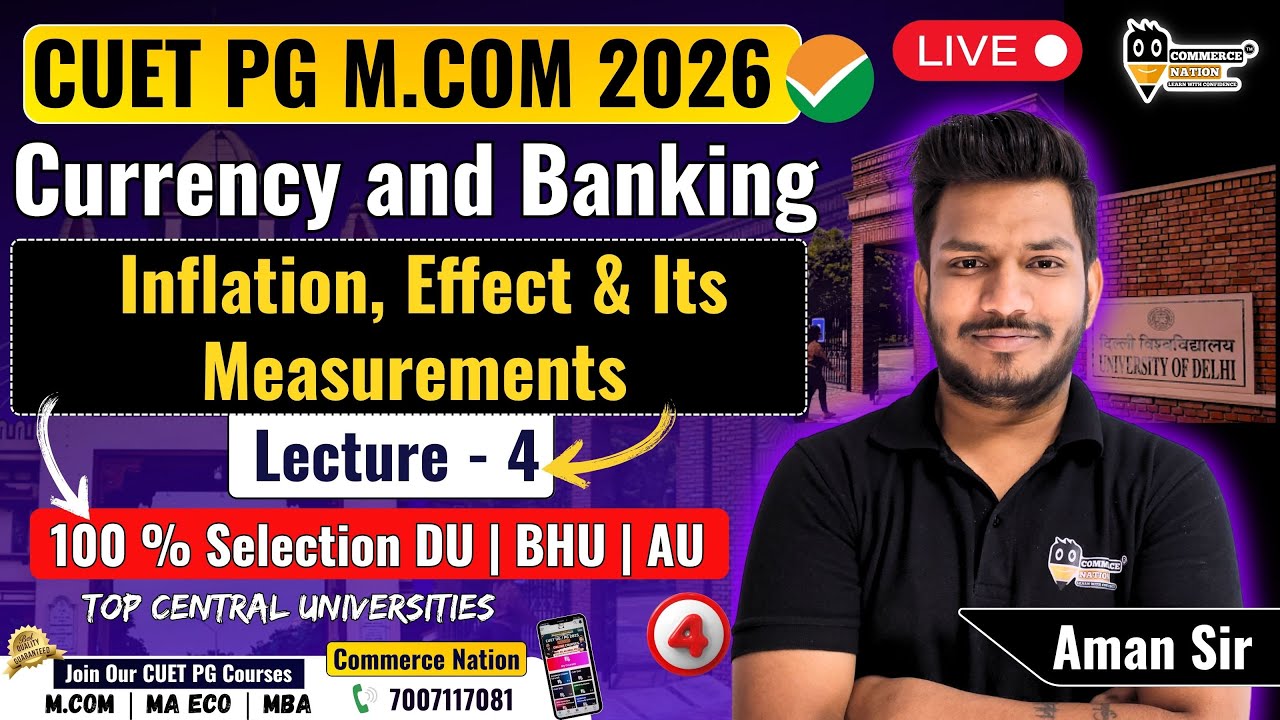 CUET PG MCom 2026 | Currency & Banking Live Class | Complete Topic ...