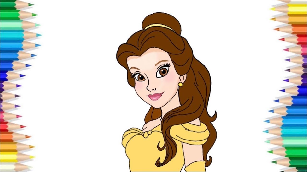 How to draw Disney Characters , Belle from Beauty and The Beast