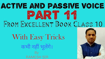 Active and passive voice class 10 from Excellent book solved by Ramesh Sir