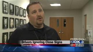 Drivers ignoring roads closed signs and getting stuck