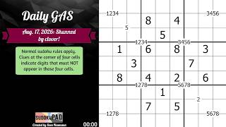 Daily Sudoku - 17 August 2026