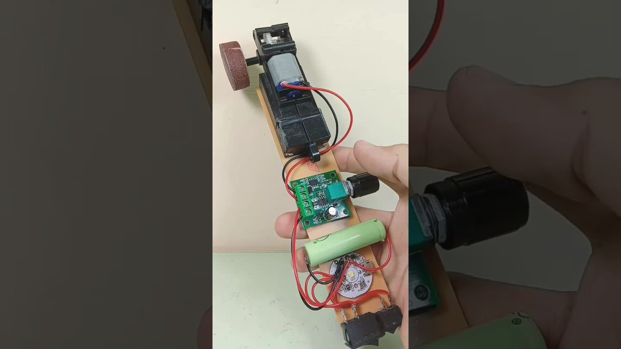 MINI GERINDRA ELECTRONIC CIRCUITS WITH TAMIYA DYNAMO ENGINE AND 2 A DIMMER