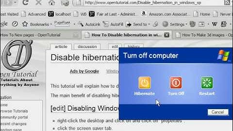 How to Enable or Disable hibernation in Windows XP
